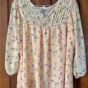 Flowy Floral Boho Blouse Women’s Size 1XL Cottagecore Romantic